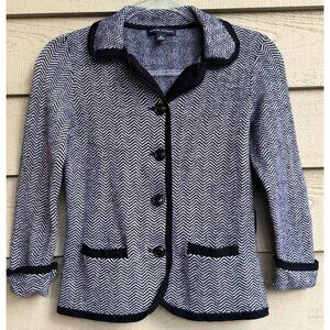 Vintage Banana Republic Merino Wool Herringbone Knit Blazer Sweater M